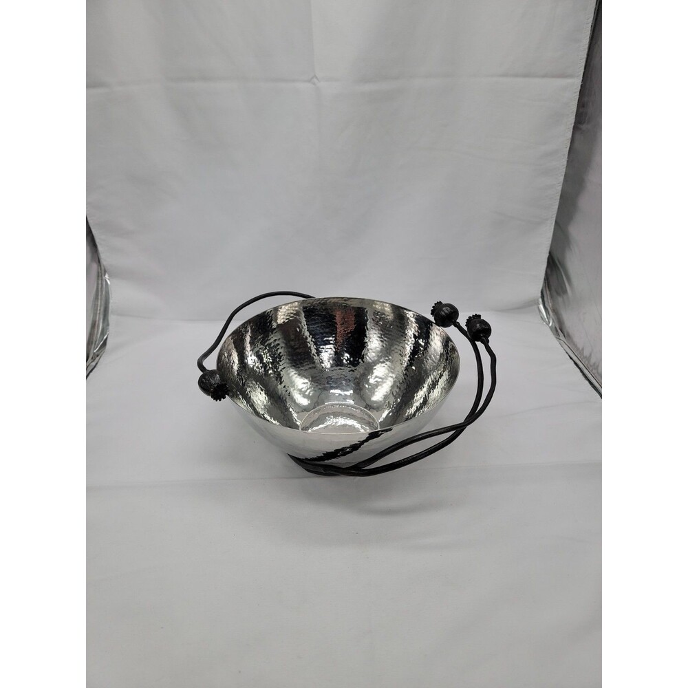 Michael Aram Black Poppy Seed Hammered Silver Serving Bowl
